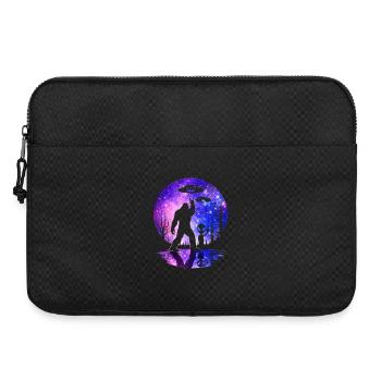 Bigfoot Alien Rock On Shield Sasquatch Yeti Moon - Laptop bag 15" - black - Front