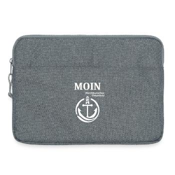 MOIN Norddeutscher Humor Spruch lustig  - Laptoptasche 15" - Grau meliert - Vorne