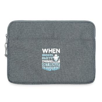 Ghost Hunter Halloween English Saying - Laptop bag 15" - heather grey - Front