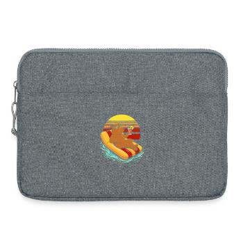 Capybara auf einer Luftmatratze trinkt Saft - Laptoptasche 15" - Grau meliert - Vorne