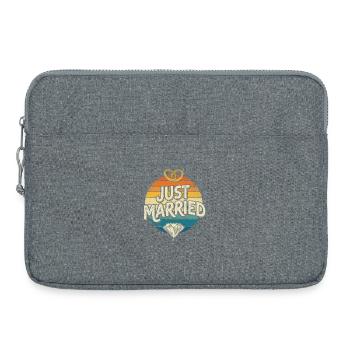 Just Married Retro Rainbow - Laptop bag 15" - heather grey - Front