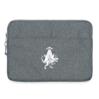 Dino im UFO-Lichtstrahl - Laptoptasche 15" - Grau meliert - Vorne