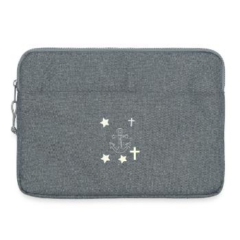 Ancres, étoiles et croix - Sacoche pour ordinateur portable 15 pouces - gris chiné - Devant