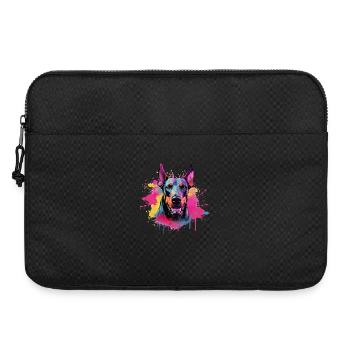 Dog Doberman Pinscher Colorful Splash Art - Laptop bag 15" - black - Front