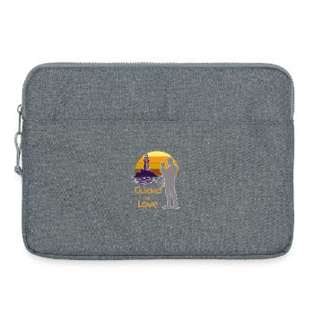 Guided by Love – Vater & Kind am Leuchtturm - Laptoptasche 15" - Grau meliert - Vorne