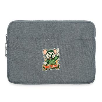Dayum-Maus in grüner Uniform - Laptoptasche 15" - Grau meliert - Vorne