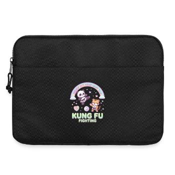 Kawaii Panda Tiger Kung Fu Fighting Pastel - Laptop bag 15" - black - Front