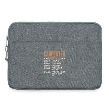 Carpenter Hourly Rate Humor - Laptop bag 15" - heather grey - Front