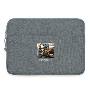 Ich wohne hier jetzt Waschbär-Gym-Workout - Laptoptasche 15" - Grau meliert - Vorne