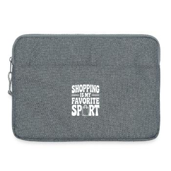 Le shopping est mon sport préféré - Sacoche pour ordinateur portable 15 pouces - gris chiné - Devant
