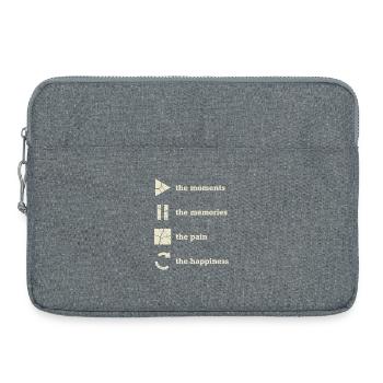 Pleine conscience, moments, souvenirs, bonheur - Sacoche pour ordinateur portable 15 pouces - gris chiné - Devant