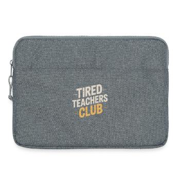 Müde Lehrer Club Shirt Schule - Lehrer Geschenk - Laptoptasche 15" - Grau meliert - Vorne