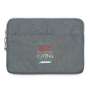 Yes I Am Boy Not Cutting My Hair - Sacoche pour ordinateur portable 15 pouces - gris chiné - Devant