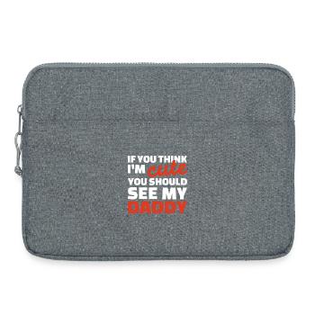 Papa Cute Bold Typography Tee - Sacoche pour ordinateur portable 15 pouces - gris chiné - Devant
