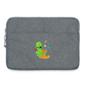 Alien Pizza Space Shirt - Sacoche pour ordinateur portable 15 pouces - gris chiné - Devant
