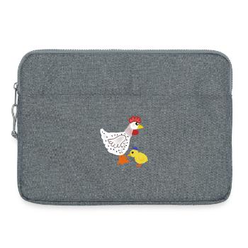 Poulet coloré avec poussins enfants de Pâques - Sacoche pour ordinateur portable 15 pouces - gris chiné - Devant