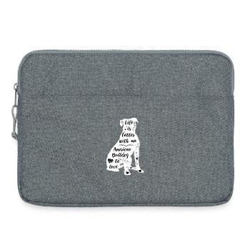 La vie est meilleure avec un bouledogue américain - Sacoche pour ordinateur portable 15 pouces - gris chiné - Devant