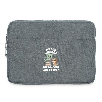 Funny DogsFantasy Novel Fairy Tale Reader Dragon - Laptop bag 15" - heather grey - Front
