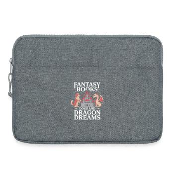 Dog Fantasy Book Dragon Fairy Tale Bookworm - Laptop bag 15" - heather grey - Front