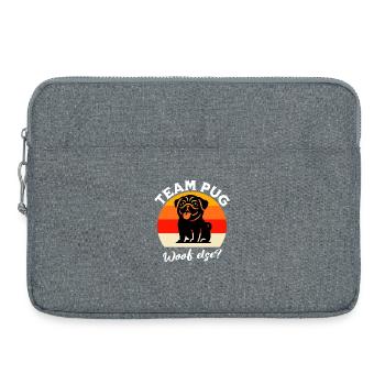 Équipe Pug - Sacoche pour ordinateur portable 15 pouces - gris chiné - Devant