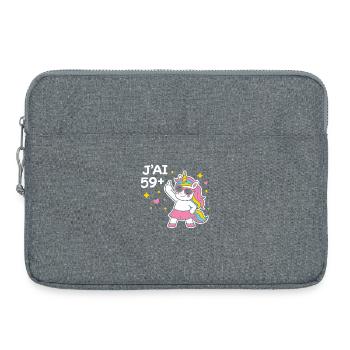 Unicorn 59+ zur Feier von Rainbow - Laptoptasche 15" - Grau meliert - Vorne
