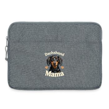Dackel Mama Herzportrait Dachshund - Laptoptasche 15" - Grau meliert - Vorne