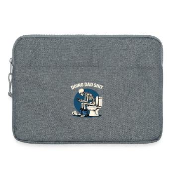 Chemise de papa drôle Humour squelette toilettes - Sacoche pour ordinateur portable 15 pouces - gris chiné - Devant