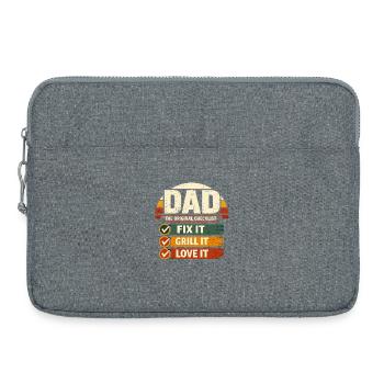 Dad Checklist Fix It Grill It Love It Humor - Laptop bag 15" - heather grey - Front