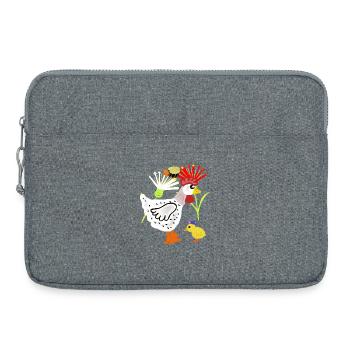 Fleurs de poulet poussin Poulet Retro Kids - Sacoche pour ordinateur portable 15 pouces - gris chiné - Devant