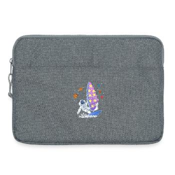 Space Windsurfing Astronaut Galaxy Stars Surfer - Laptop bag 15" - heather grey - Front