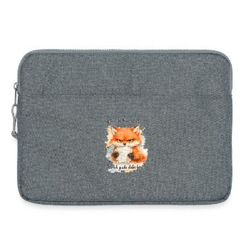 Lustiger Spruch Arbeit Büro Job Fuchs - Laptoptasche 15" - Grau meliert - Vorne