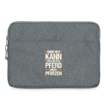 Reiten Pferdeliebhaber Reiterhof Pferde - Laptoptasche 15" - Grau meliert - Vorne
