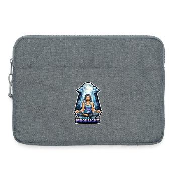 Moon Meditation, Moon Mindfulness, Spiritual - Laptop bag 15" - heather grey - Front