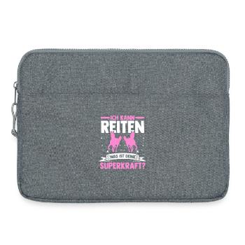 Reiten Pferdeliebhaber Reiterhof Pferde - Laptoptasche 15" - Grau meliert - Vorne