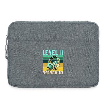 11. Geburtstag Junge Mädchen Gamer Level 11 - Laptoptasche 15" - Grau meliert - Vorne