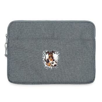Doberman Chien Football Sports - Sacoche pour ordinateur portable 15 pouces - gris chiné - Devant