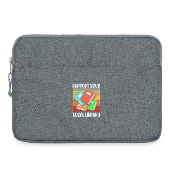 Leseratte Bibliothek Bücherwurm Buch Lesen - Laptoptasche 15" - Grau meliert - Vorne