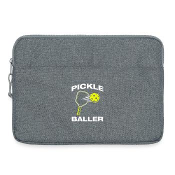 Pickle Baller Funny Pickleball Player - Laptop bag 15" - heather grey - Front