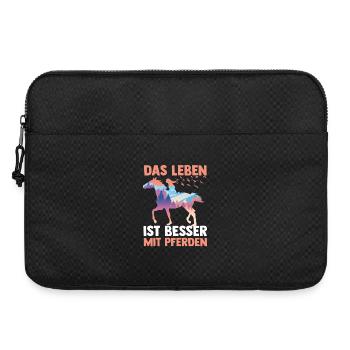 Reiten Pferdeliebhaber Reiterhof Pferde - Laptoptasche 15" - Schwarz - Vorne