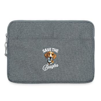 Save The Beagles Cute Dog Lover Vintage - Laptoptasche 15" - Grau meliert - Vorne