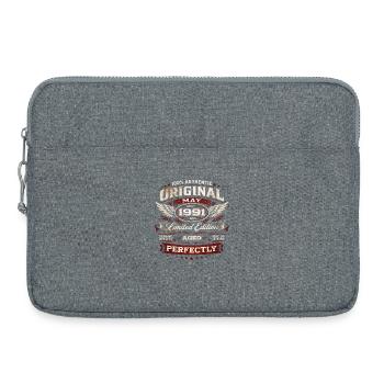 Cadeau du 35e anniversaire Mari Original mai 1991 - Sacoche pour ordinateur portable 15 pouces - gris chiné - Devant