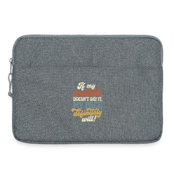 Quand les mots sont silencieux, mon visage parle - Sacoche pour ordinateur portable 15 pouces - gris chiné - Devant