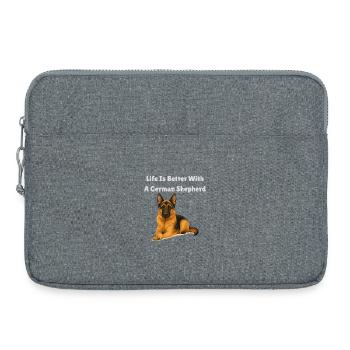 Das Leben mit dem Deutschen Schäferhund ist besser - Laptoptasche 15" - Grau meliert - Vorne