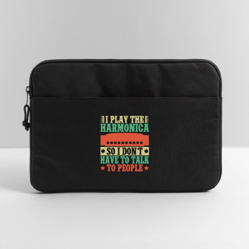 Funny Harmonica Player I Play Don ́t Talk Harmonica Laptop bag 15"