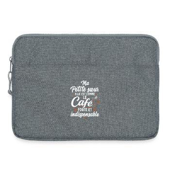Ma Petite Sœur Comme Le Café Humour Famille - Sacoche pour ordinateur portable 15 pouces - gris chiné - Devant
