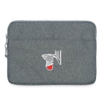 Heart Hoop Dunk - Laptop bag 15" - heather grey - Front