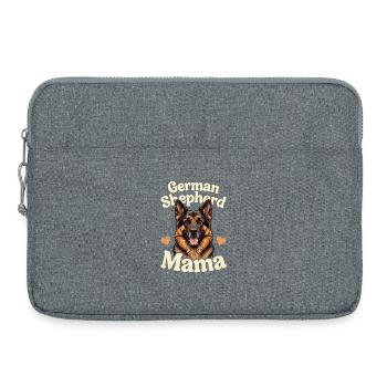 German Shepherd Mama Schäferhund Geschenk - Laptoptasche 15" - Grau meliert - Vorne