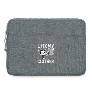 I Fix My Clothes Sichtbare Reparatur - Laptoptasche 15" - Grau meliert - Vorne
