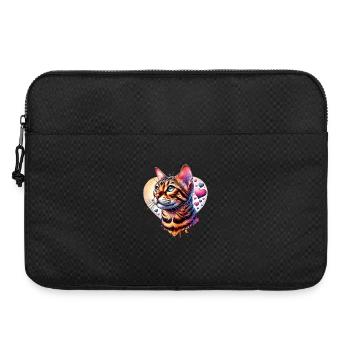 leopard cat - Laptop bag 15" - black - Front