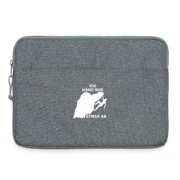 Ich häng nur etwas ab lustiges Bergsteiger Spruch - Laptoptasche 15" - Grau meliert - Vorne